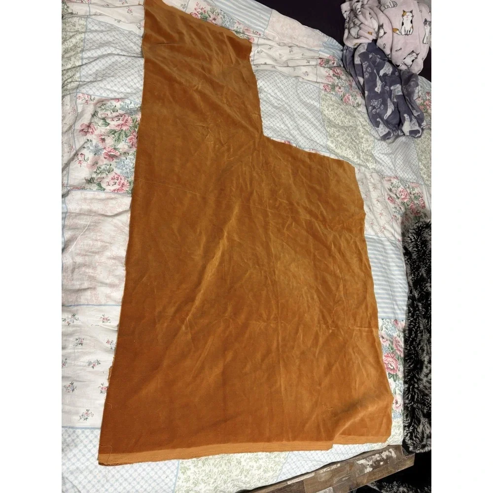 Vintage MCM That's 70s Show Style, Velvet Fabric Orange Cut